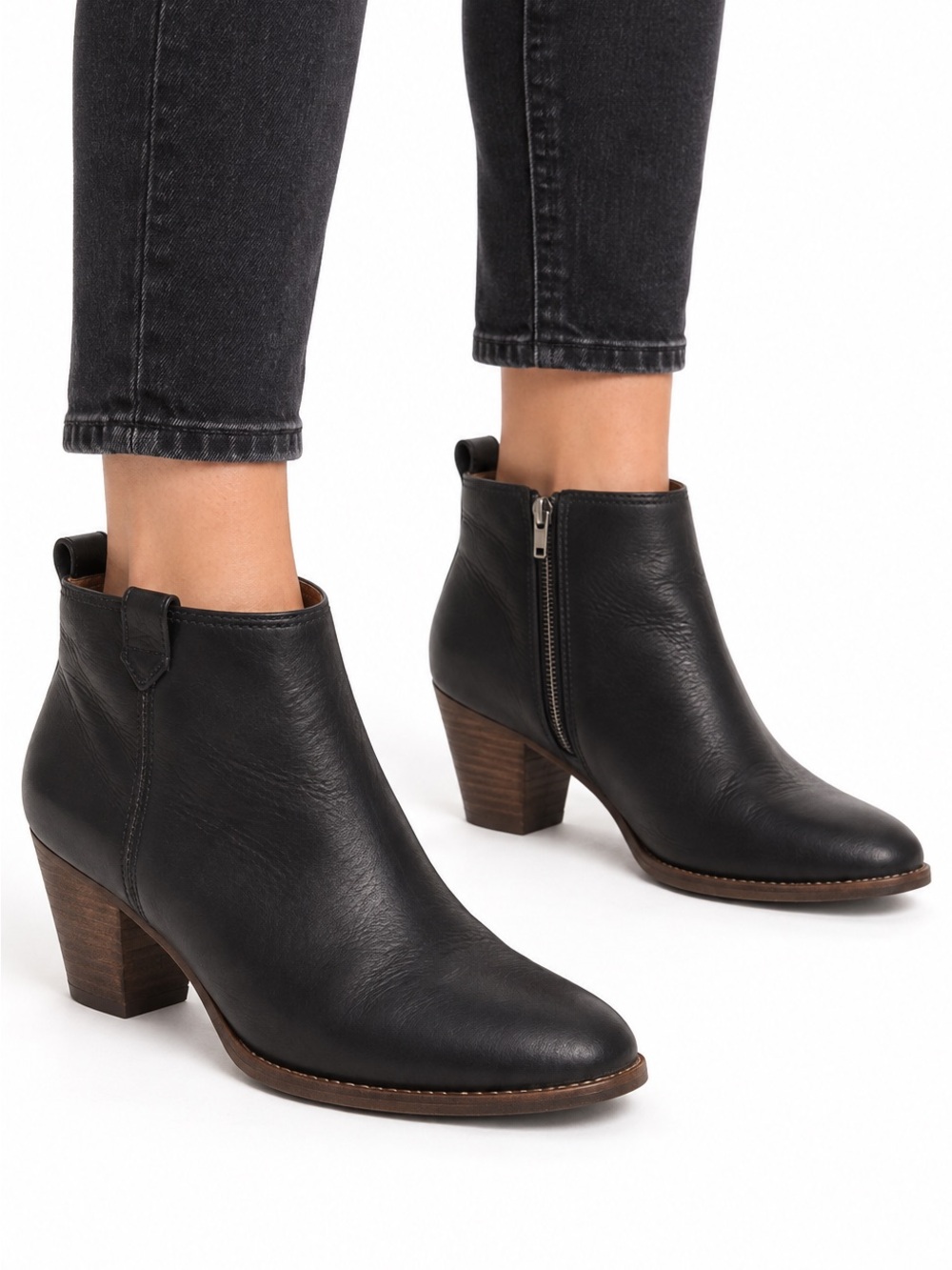 Madewell Vintage Y2K The Billie Black Leather Chunky Ankle Boots Women’s Size 9
